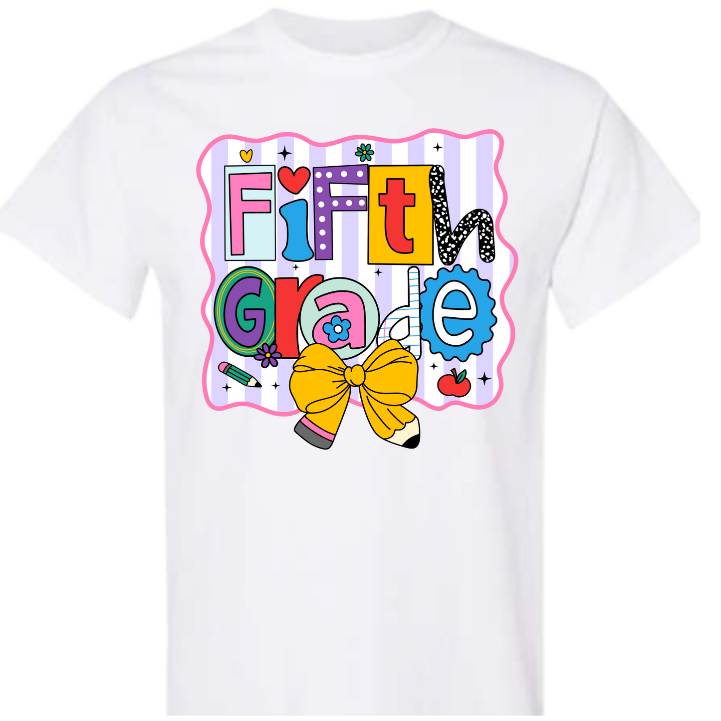 Fifth Grade Pencil Bow Tee