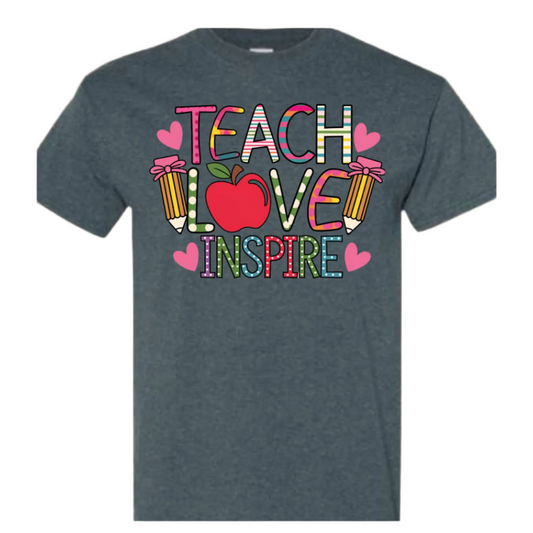 Valentine Teach Love Inspire Valentine T-Shirt