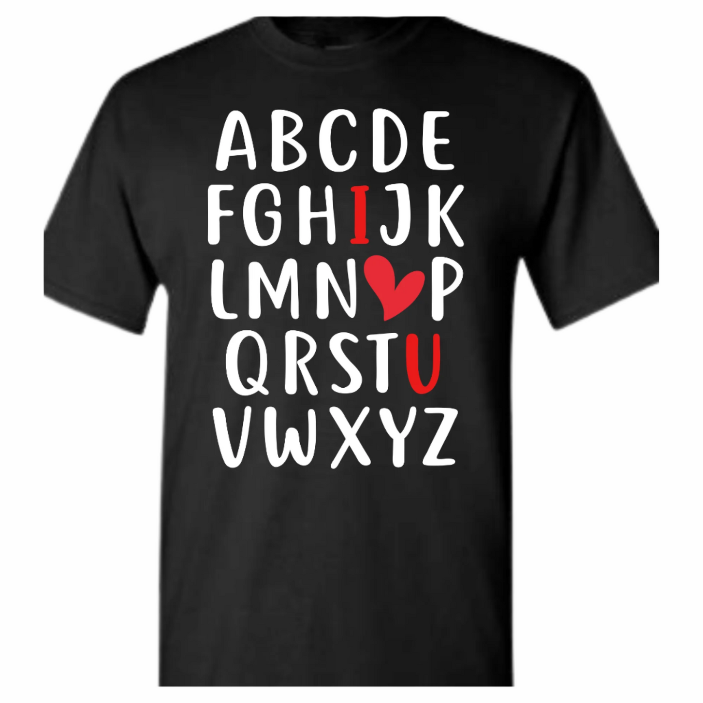 Valentine Alphabet Tshirt