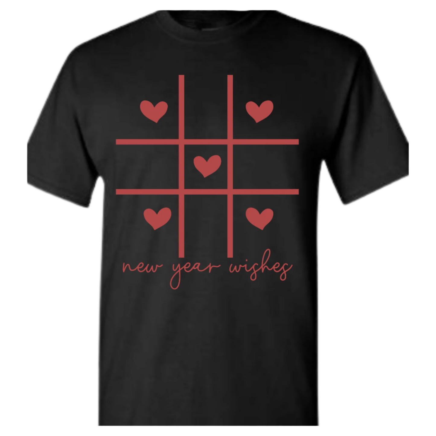 Valentine New Year Wishes Black Tshirt