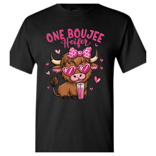 Valentine One Boujee Heifer Tshirt