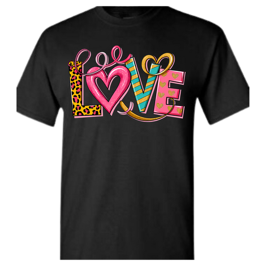 Valentine Colorful Love Tshirt
