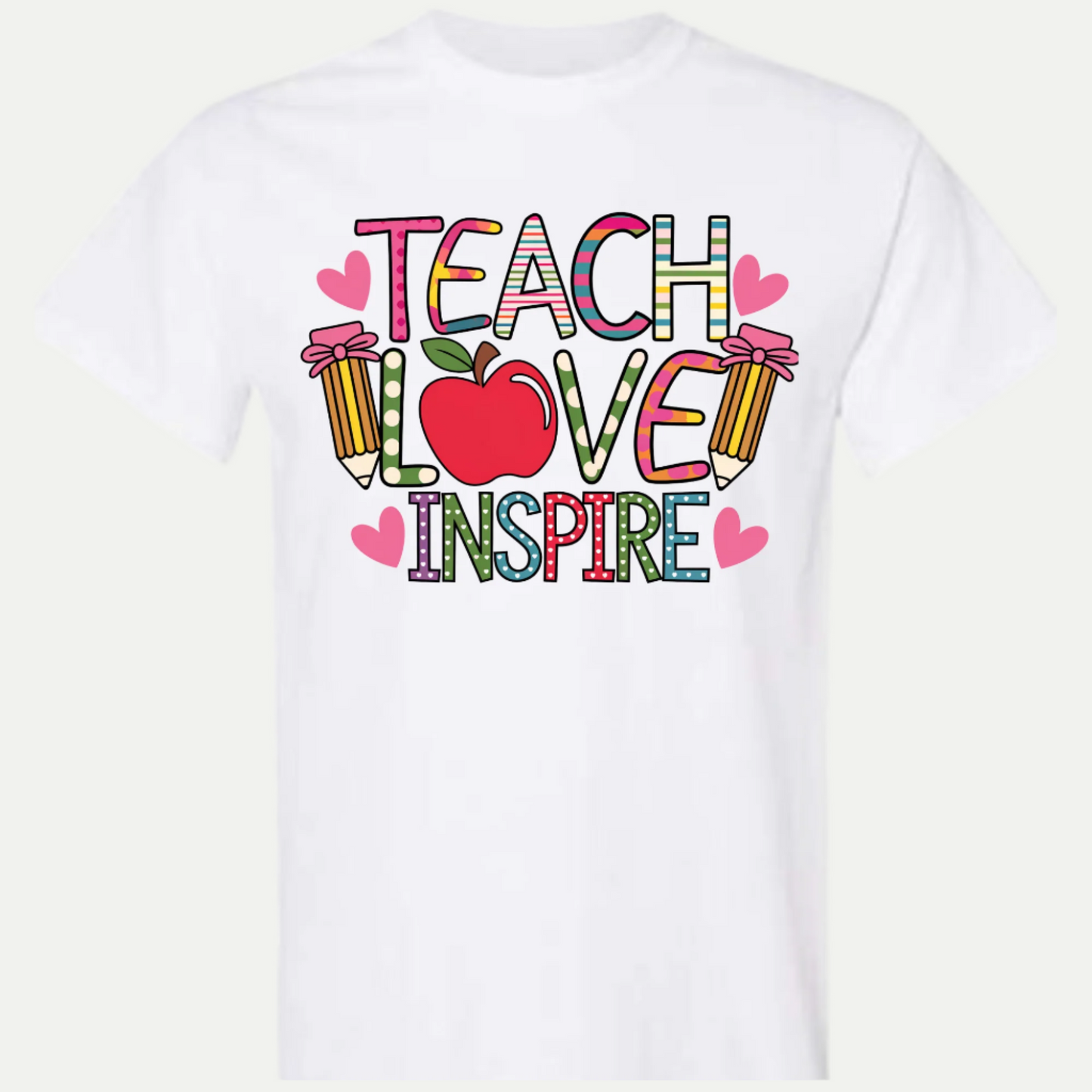 Valentine Teach Love Inspire Valentine T-Shirt