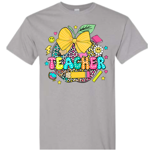 Teacher Smiley Apple Tee