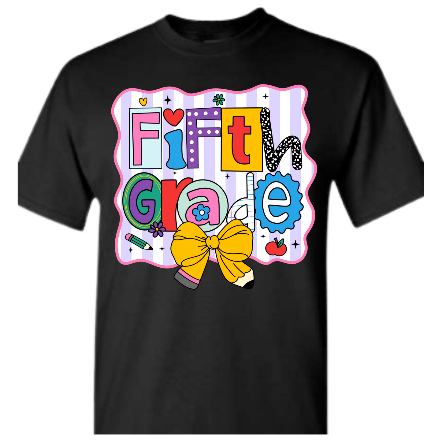 Fifth Grade Pencil Bow Tee