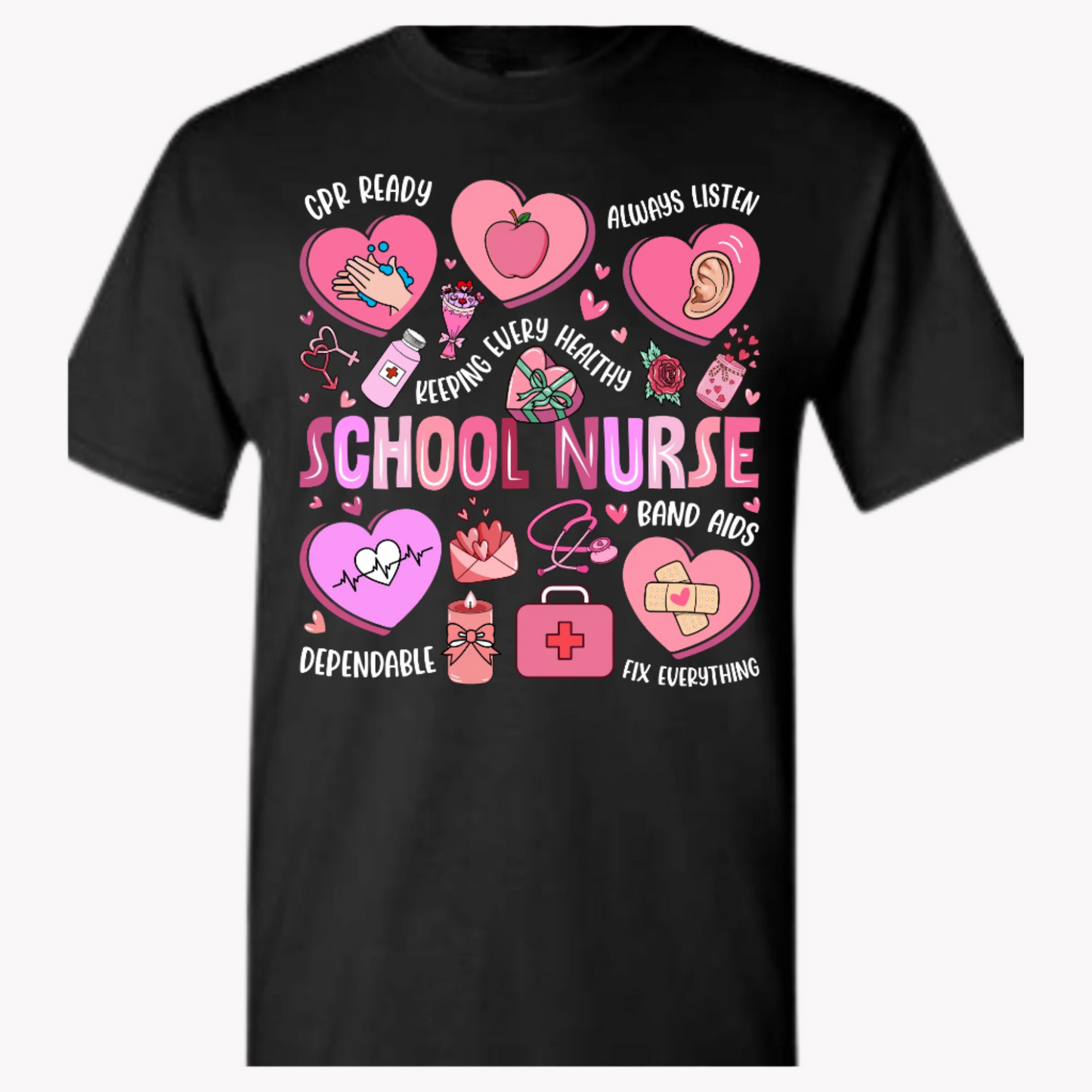 Valentine School Nurse Tshirt