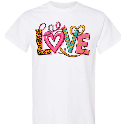 Valentine Colorful Love Tshirt