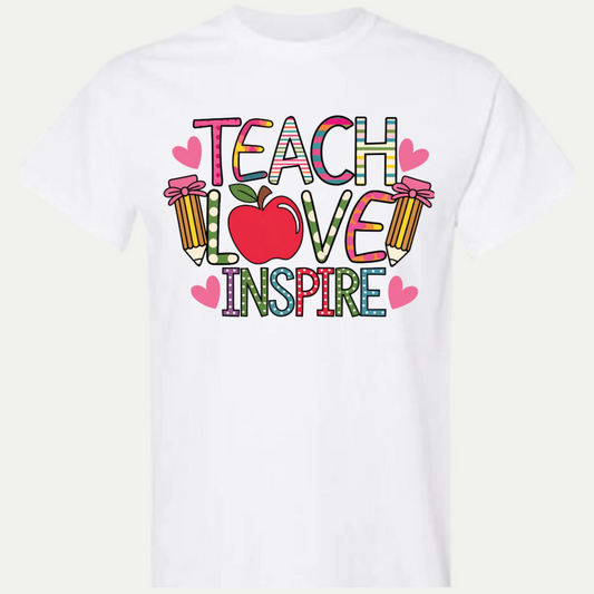Valentine Teach Love Inspire Valentine T-Shirt
